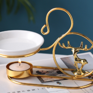 Gold Rim Horse Decor Burner