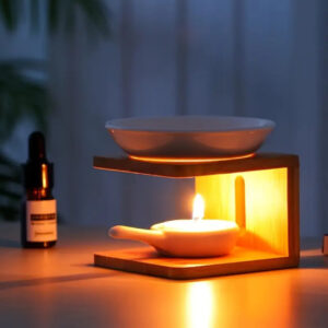 Wooden Square Wax Burner